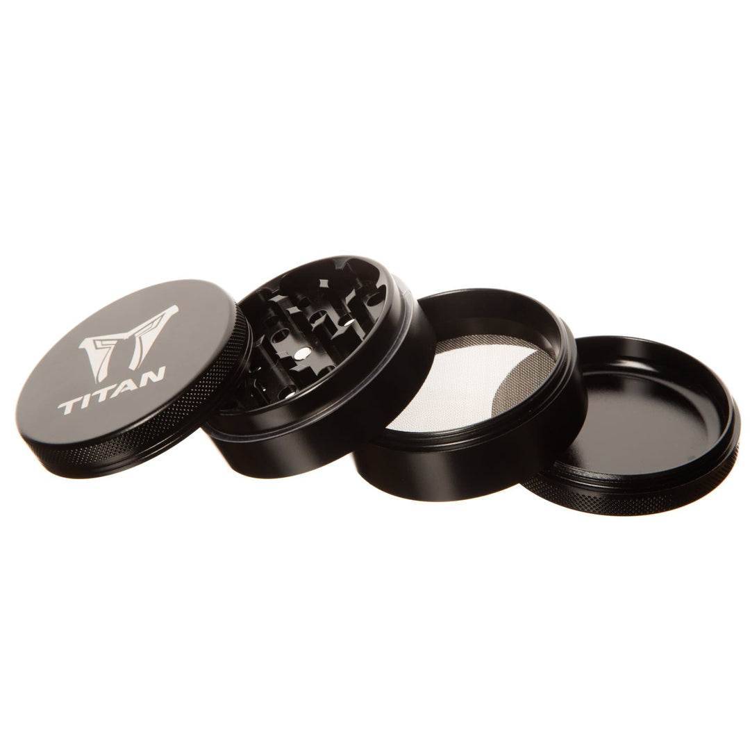 Titan 62mm Dry Herb Grinder-4 Piece 62mm / Black Winkler Vape SuperStore and Bong Shop Manitoba Canada