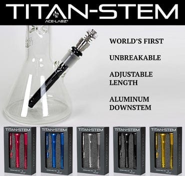 Titan-Stem 3.0 Adjustable Metal Downstem by Ace-Labz Winkler Vape SuperStore and Bong Shop Manitoba Canada