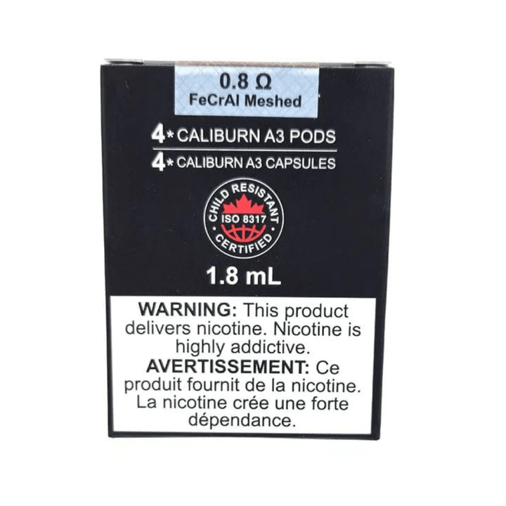 Uwell Caliburn A3 Replacement Pods-4pk 0.8ohm / 4/pkg Winkler Vape SuperStore and Bong Shop Manitoba Canada