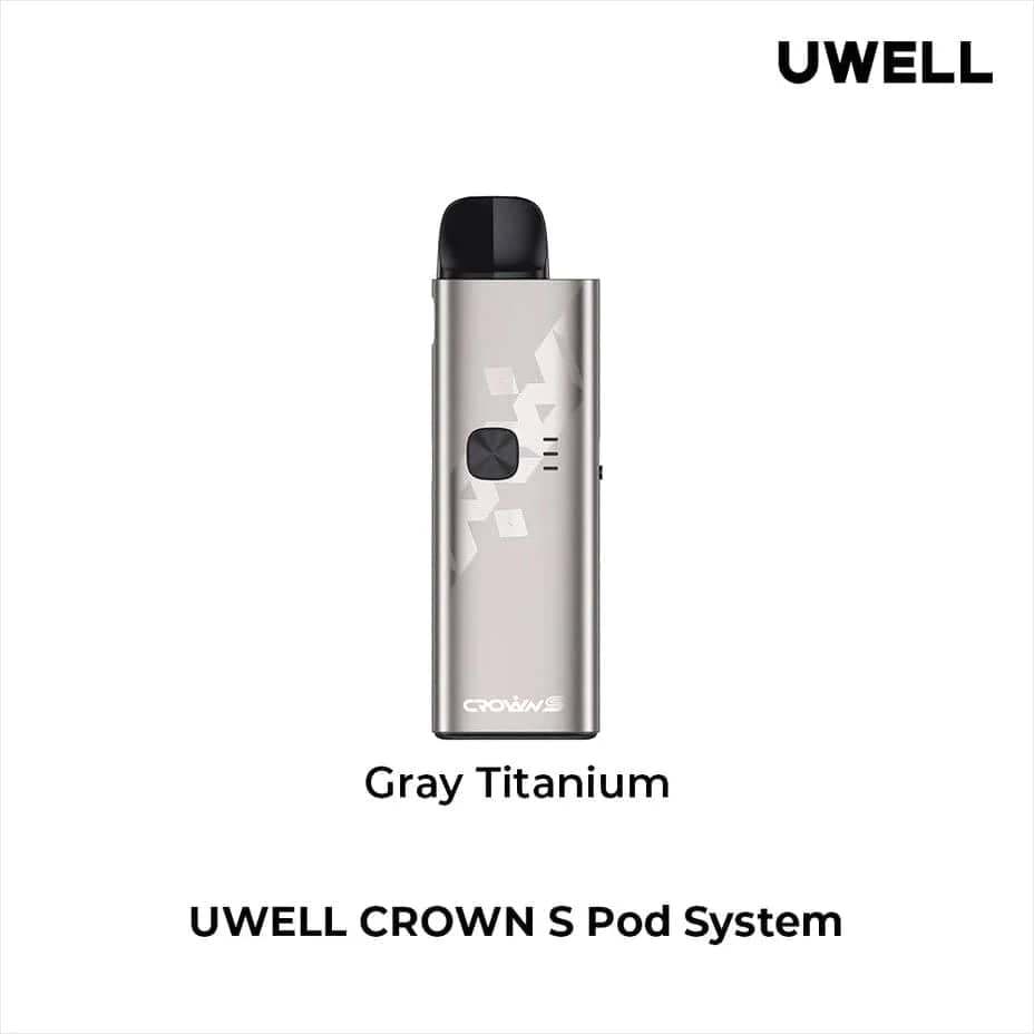 Uwell Crown S Pod Kit Gray Titanium Winkler Vape SuperStore and Bong Shop Manitoba Canada