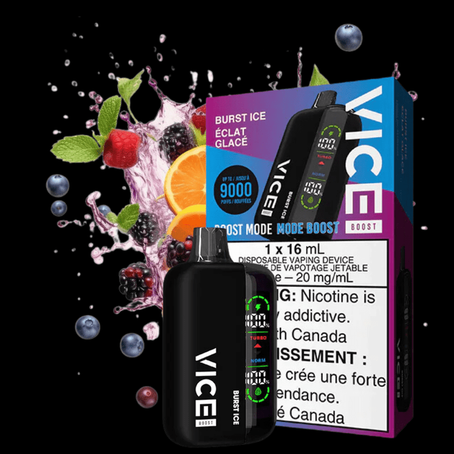 Vice Boost Disposable Vape-Burst Ice 9000 Puffs / 20mg Winkler Vape SuperStore and Bong Shop Manitoba Canada