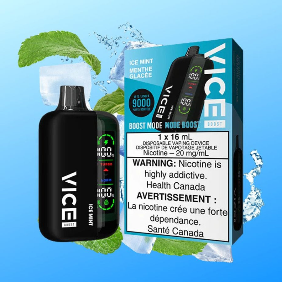 Vice Boost Disposable Vape-Ice mint 9000 Puffs / 20mg Winkler Vape SuperStore and Bong Shop Manitoba Canada