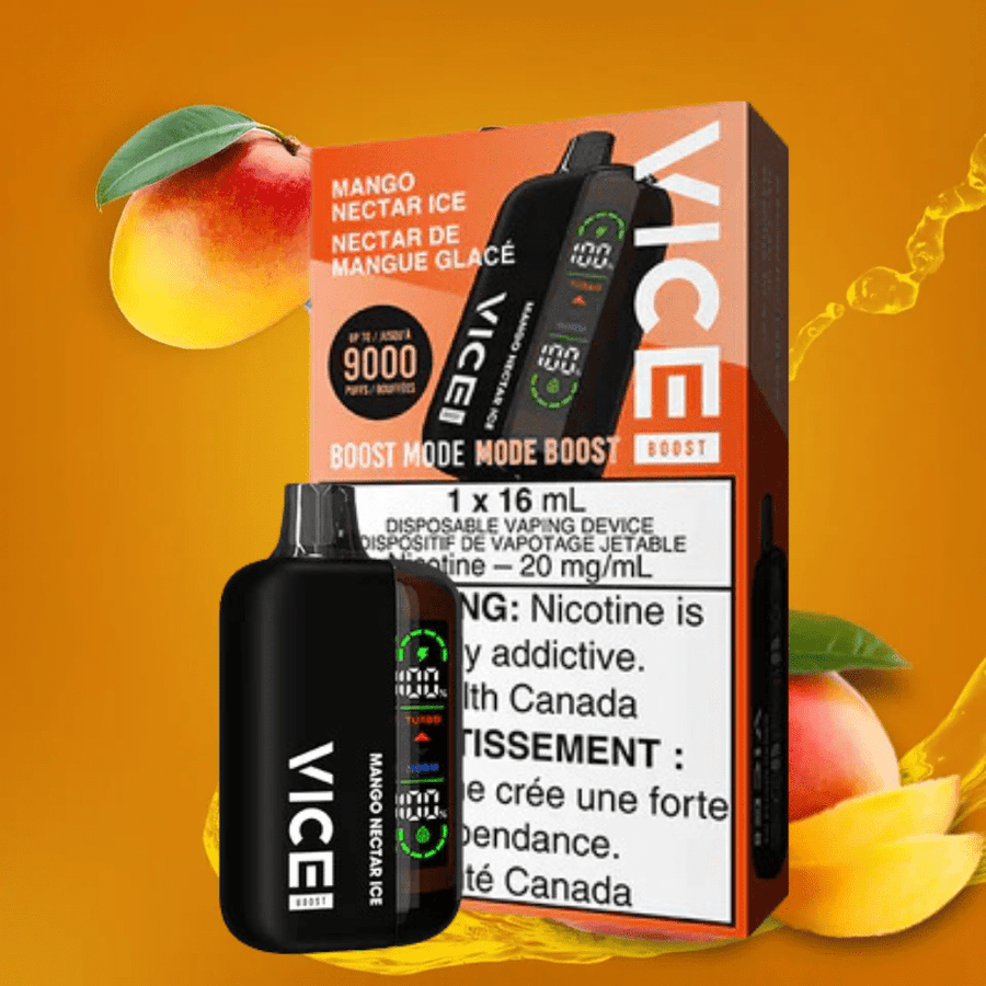 Vice Boost Disposable Vape-Mango Nectar Ice 9000 Puffs / 20mg Winkler Vape SuperStore and Bong Shop Manitoba Canada