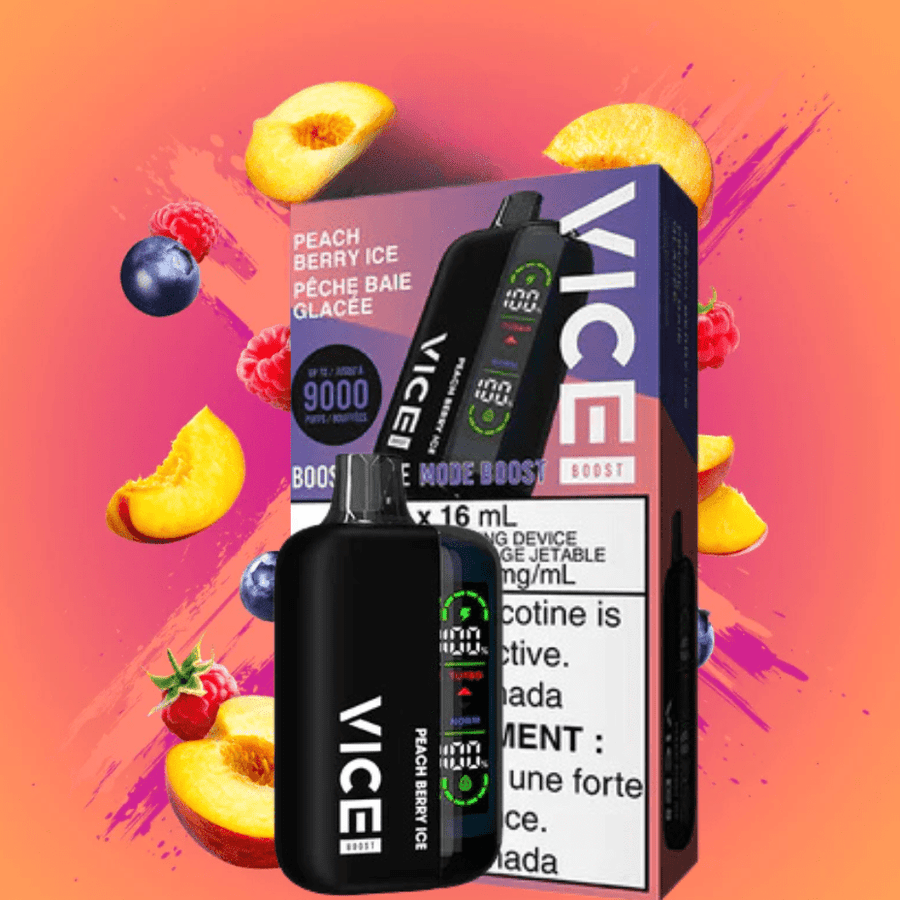 Vice Boost Disposable Vape-Peach Berry 9000 Puffs / 20mg Winkler Vape SuperStore and Bong Shop Manitoba Canada