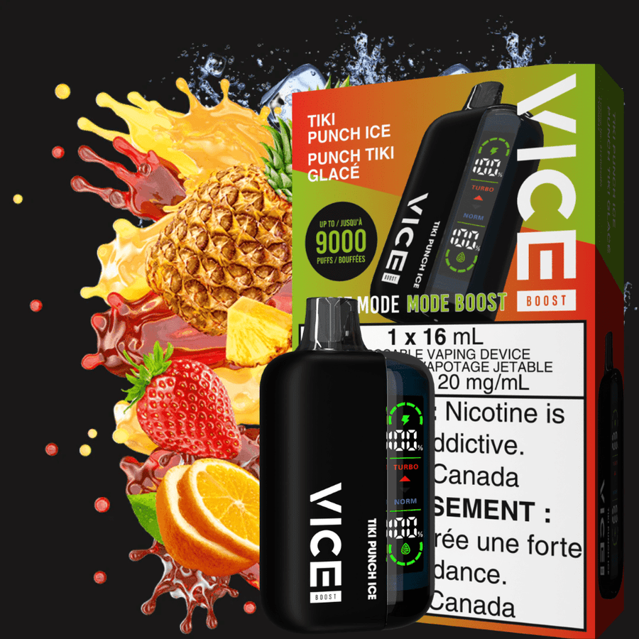 Vice Boost Disposable Vape-Tiki Punch Ice 9000 Puffs / 20mg Winkler Vape SuperStore and Bong Shop Manitoba Canada