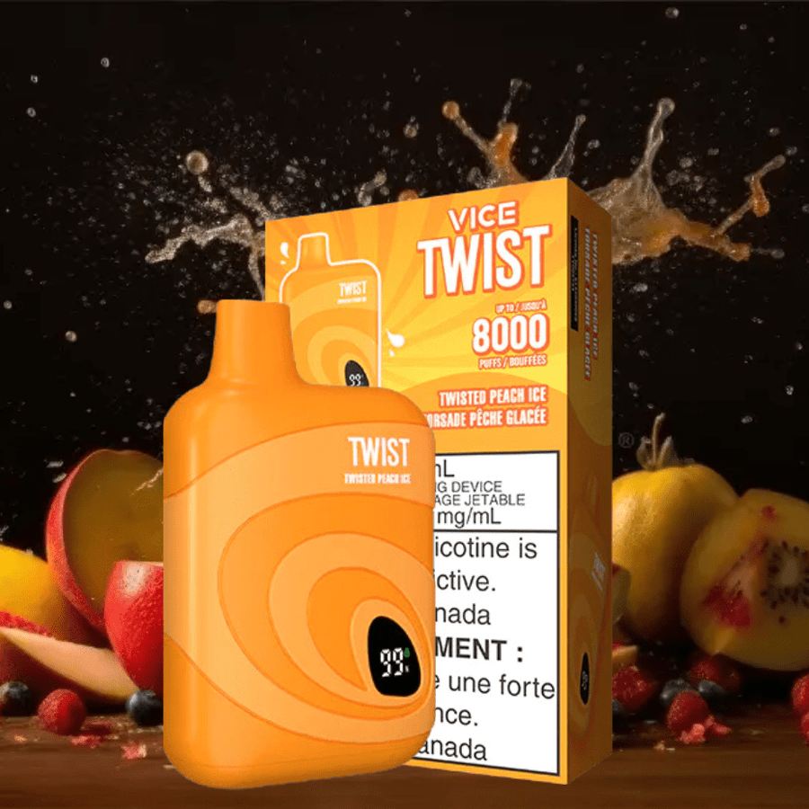 Vice Twist 8000 Disposable Vape-Peach Ice 8000 Puffs / 20mg Winkler Vape SuperStore and Bong Shop Manitoba Canada