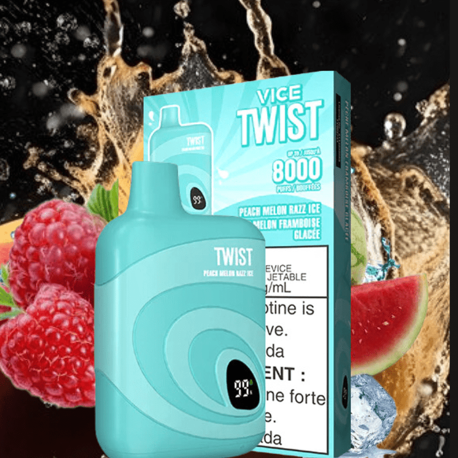 Vice Twist 8000 Disposable Vape-Peach Melon Razz Ice 8000 Puffs / 20mg Winkler Vape SuperStore and Bong Shop Manitoba Canada