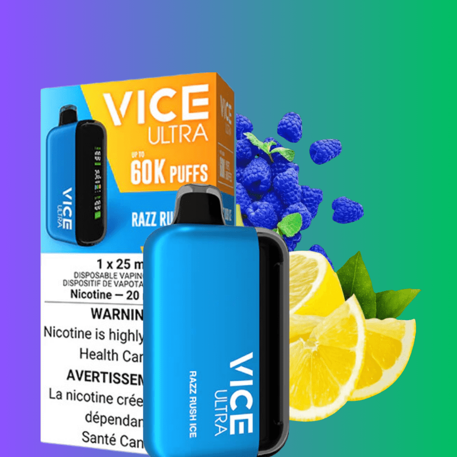 Vice Ultra 60K Disposable Vape - Razz Rush Ice Winkler Vape SuperStore and Bong Shop Manitoba Canada