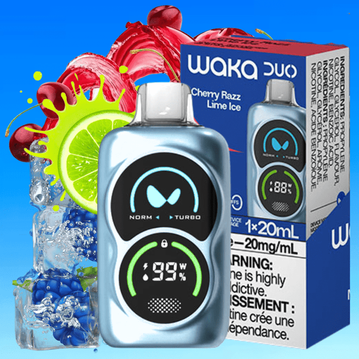 WAKA Duo 28000 Disposable Vape - Cherry Razz Lime Ice 28000 Puffs / 20mg Winkler Vape SuperStore and Bong Shop Manitoba Canada