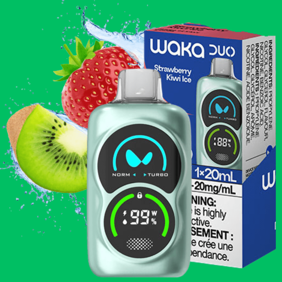 WAKA Duo 28000 Disposable Vape - Strawberry Kiwi Ice 28000 Puffs / 20mg Winkler Vape SuperStore and Bong Shop Manitoba Canada