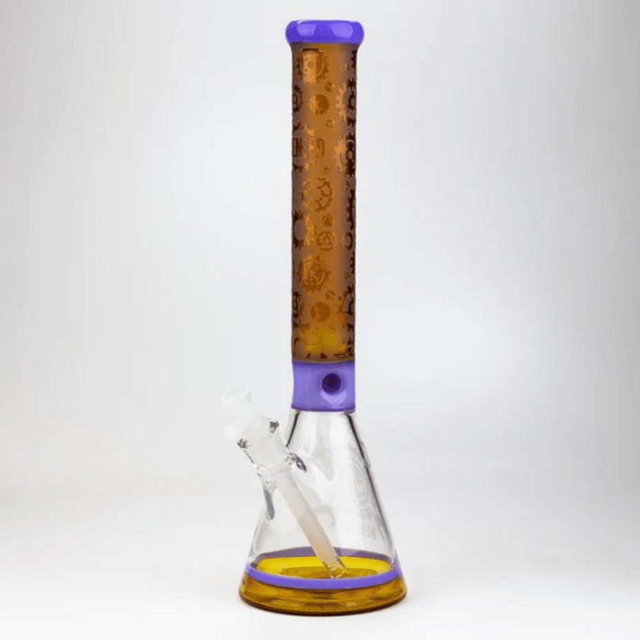 WENEED 7mm High Gear Beaker 19" 19" / Purple & Yellow Winkler Vape SuperStore and Bong Shop Manitoba Canada